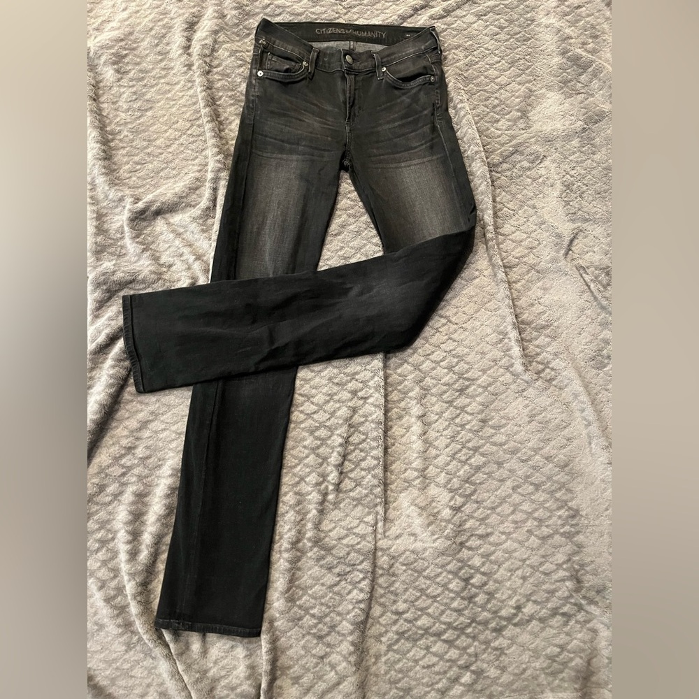 Citizens Of Humanity Black Straight Leg Jeans